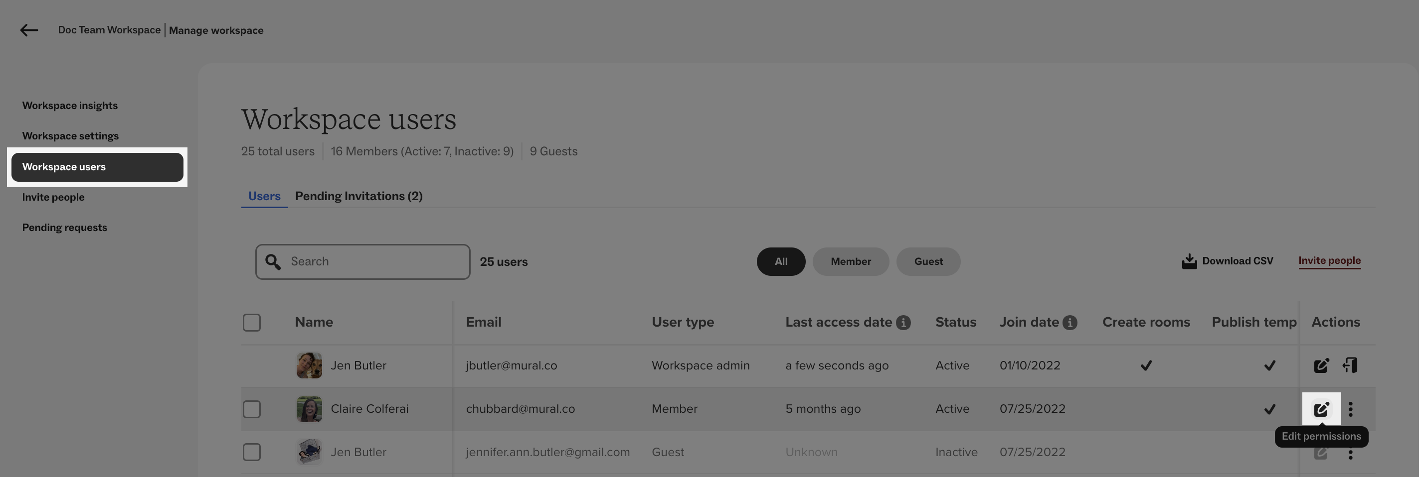 Steps for a workspace admin to leave workspace and transfer content