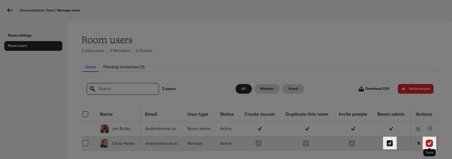 Add admins to your workspaces, rooms, and murals