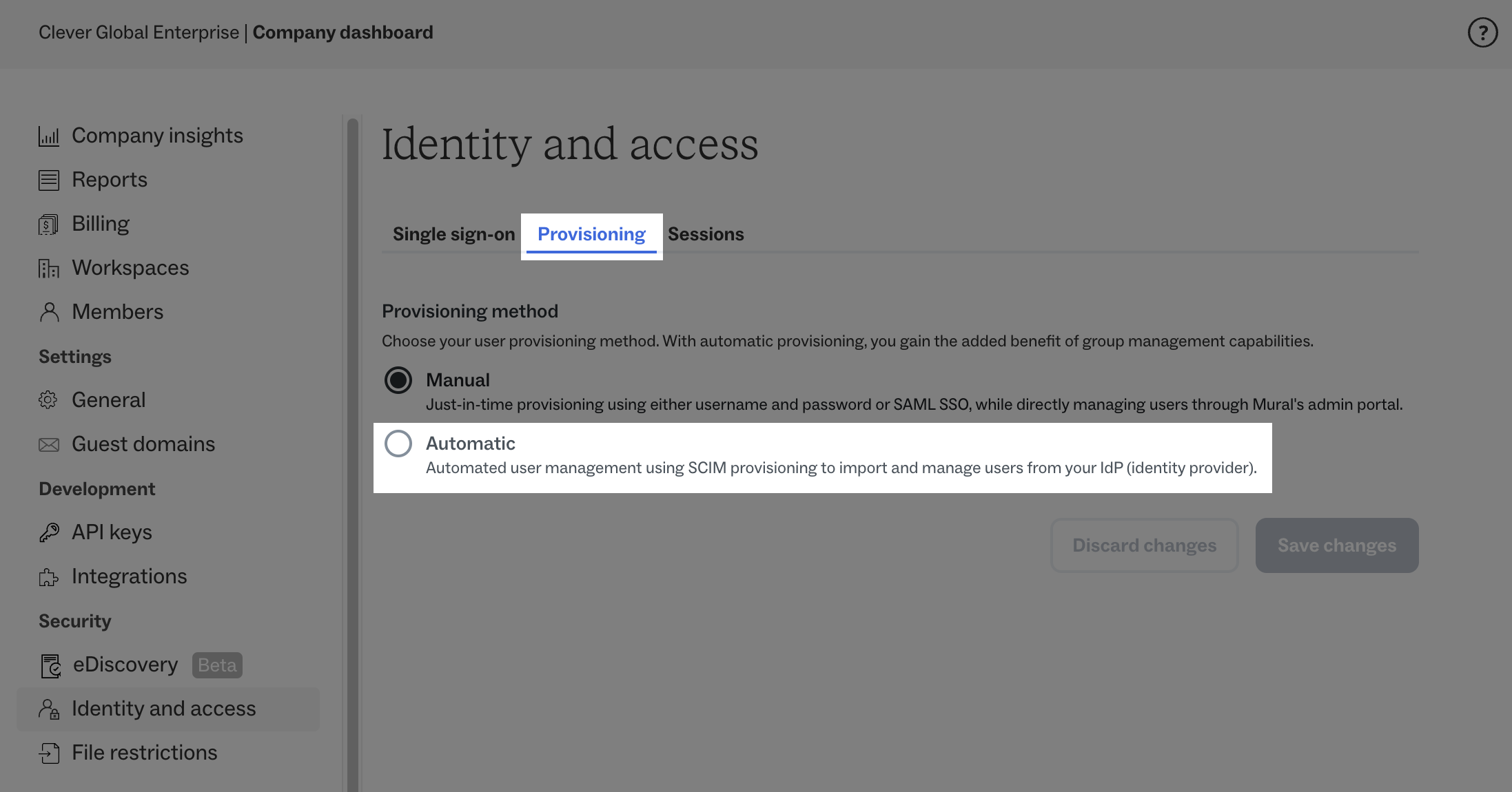 Automatic SCIM provisioning