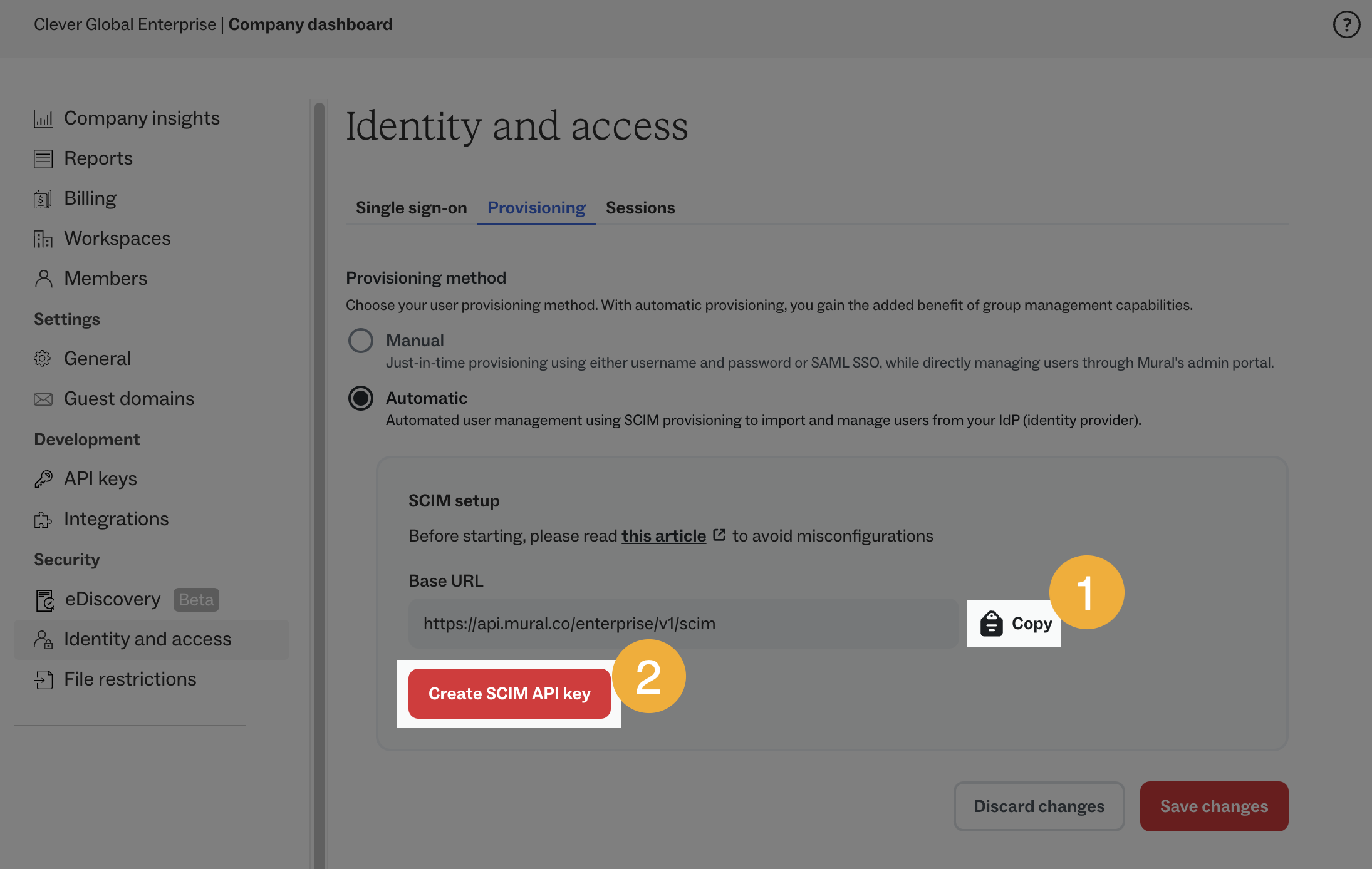 Automatic SCIM provisioning