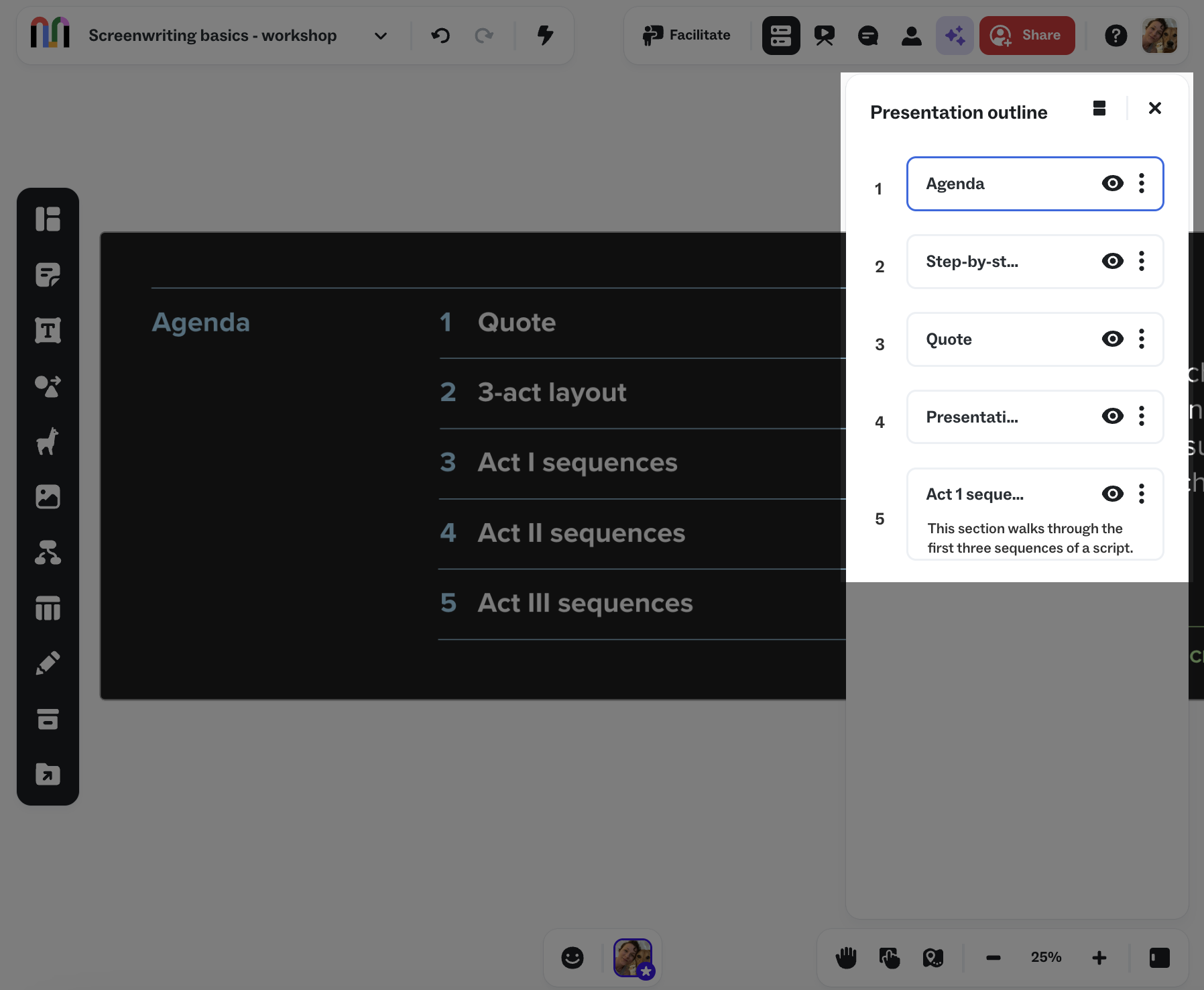 Add content to a mural’s outline