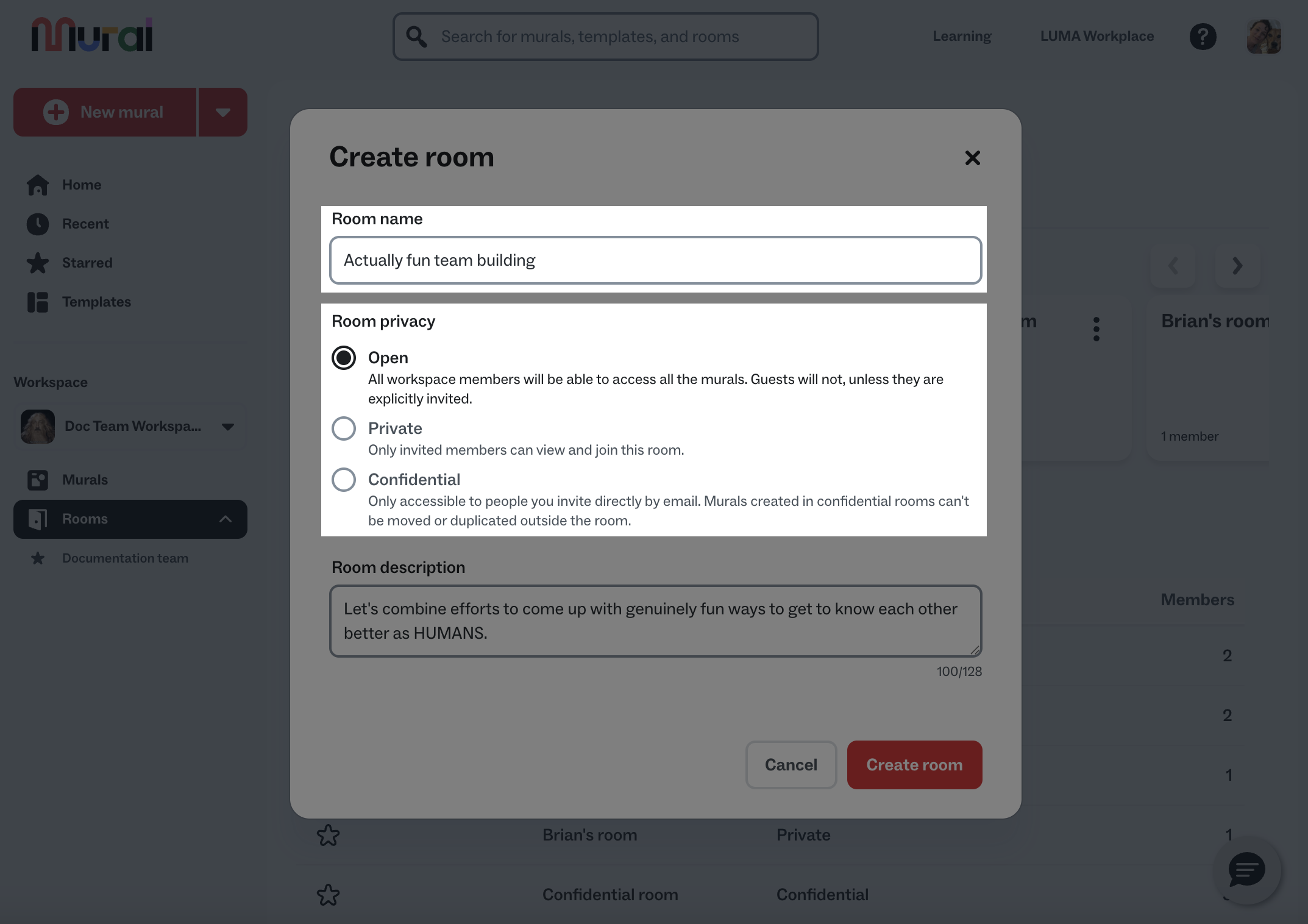 Create a room