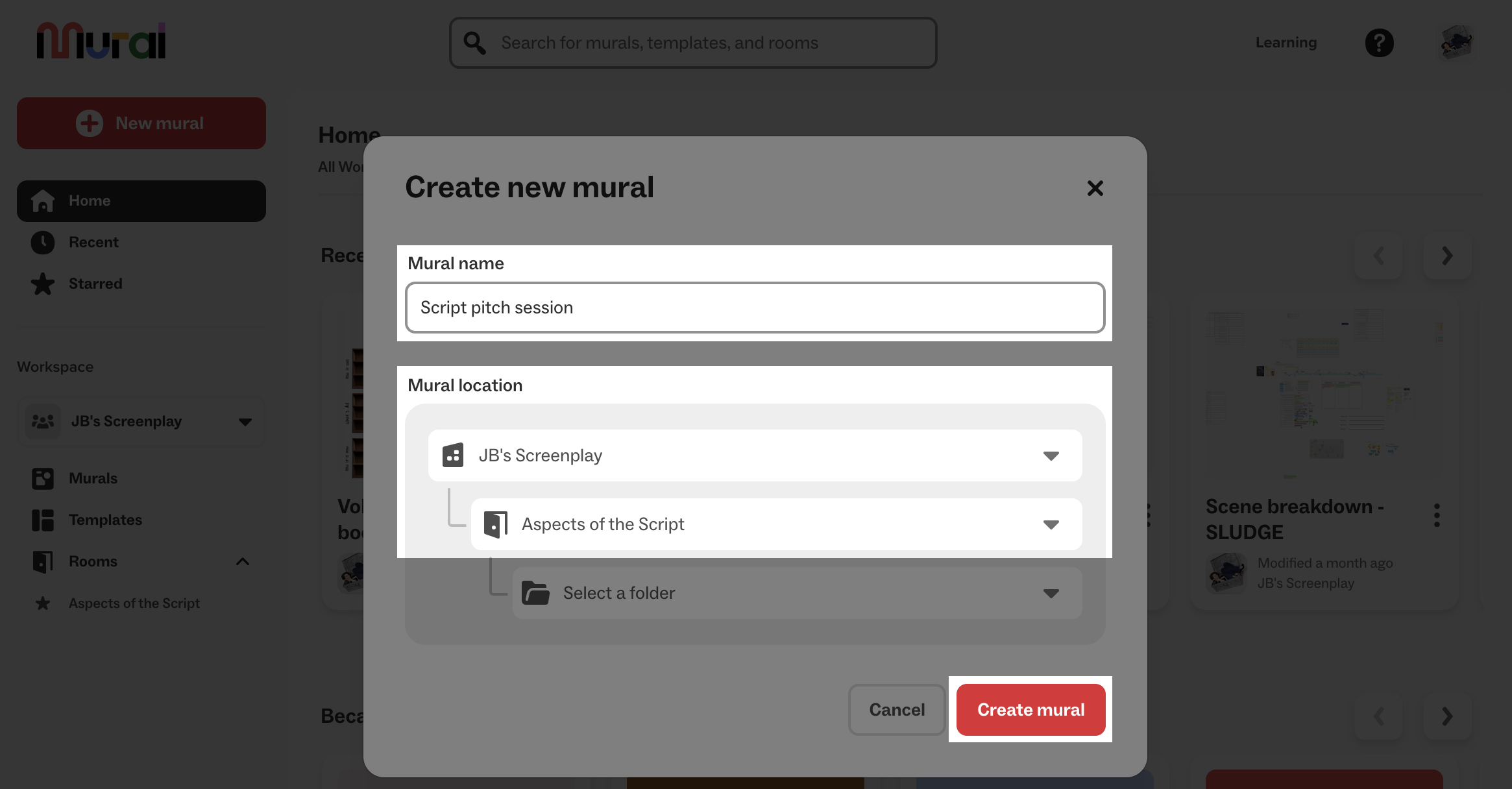 Create a new mural