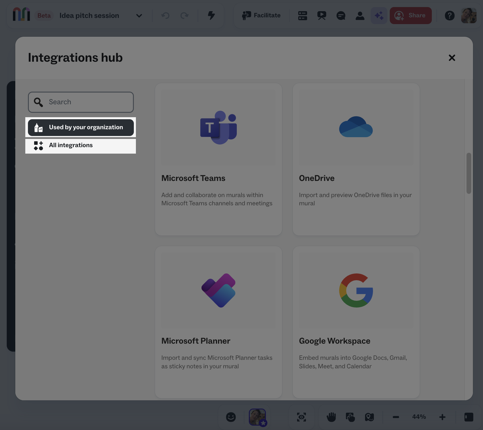 Integrations hub