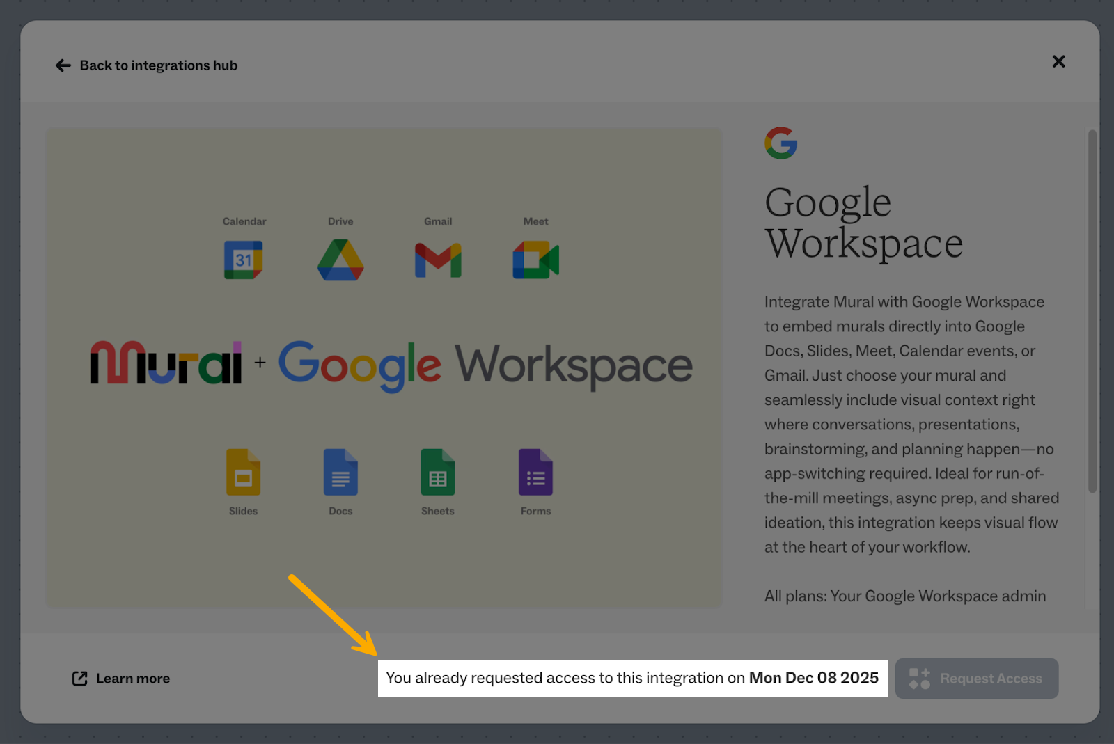 Integrations hub