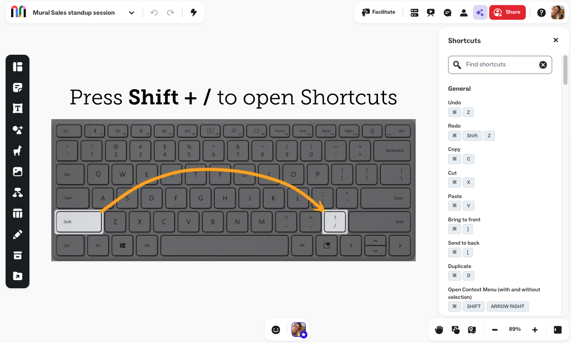 Keyboard shortcuts (Mac)