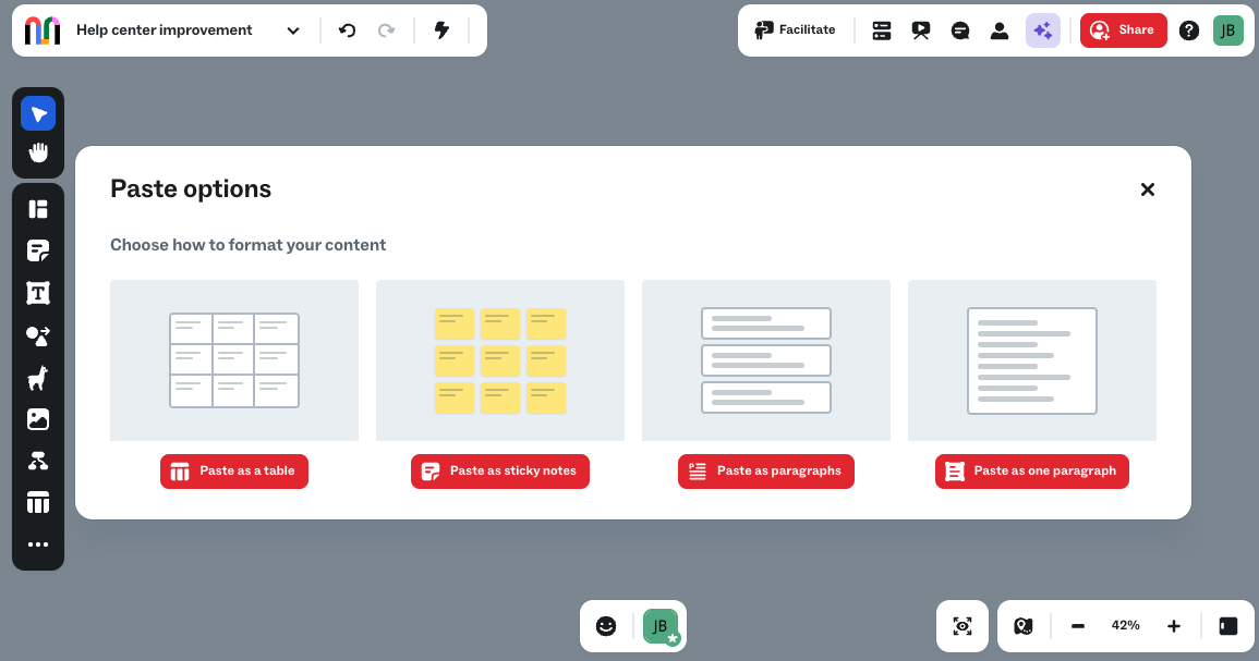 Paste from (and to) spreadsheets and documents