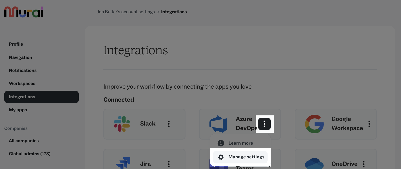Connect or disconnect Azure DevOps organizations